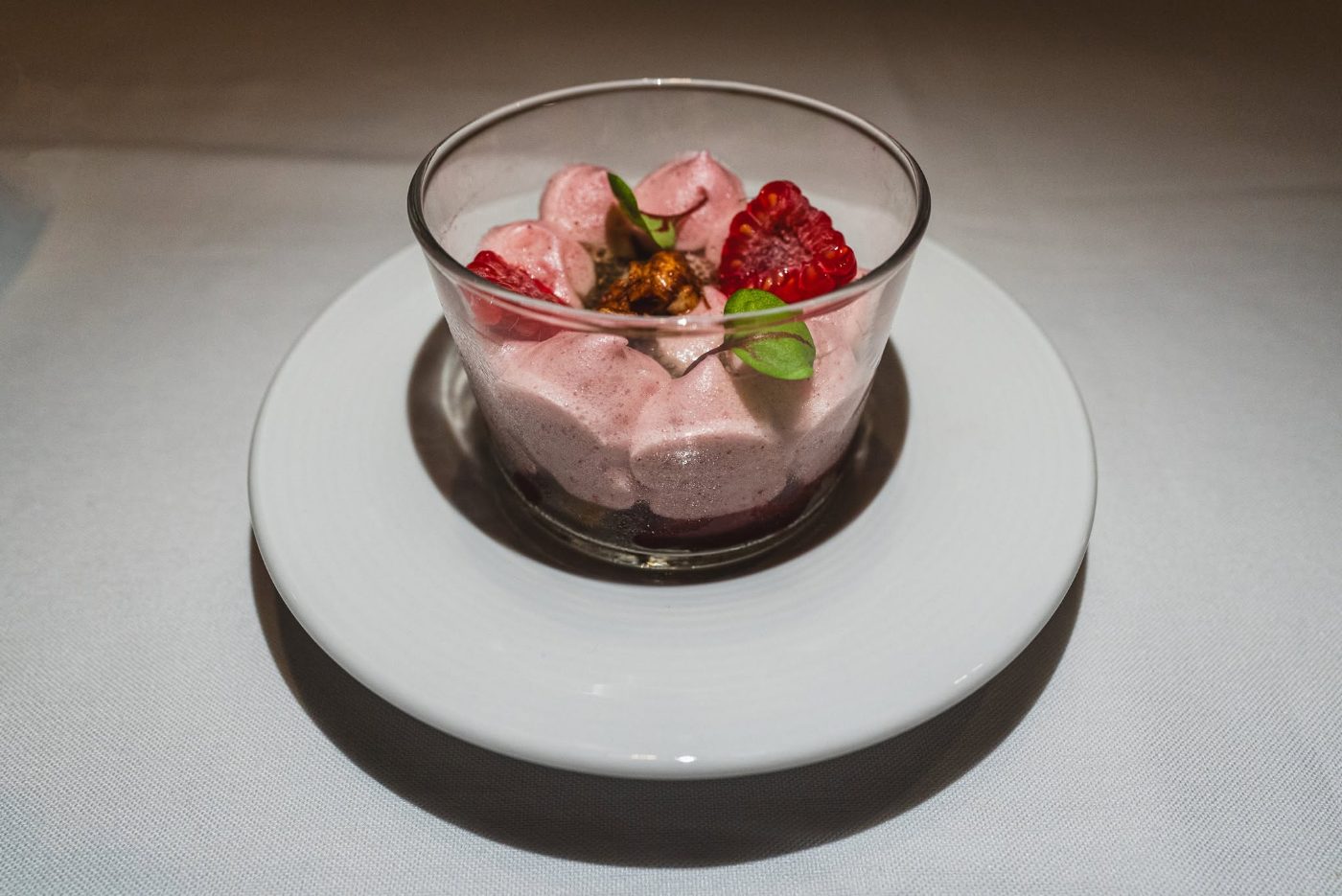 Berry mousse served in a glass Berry mousse served in a glass