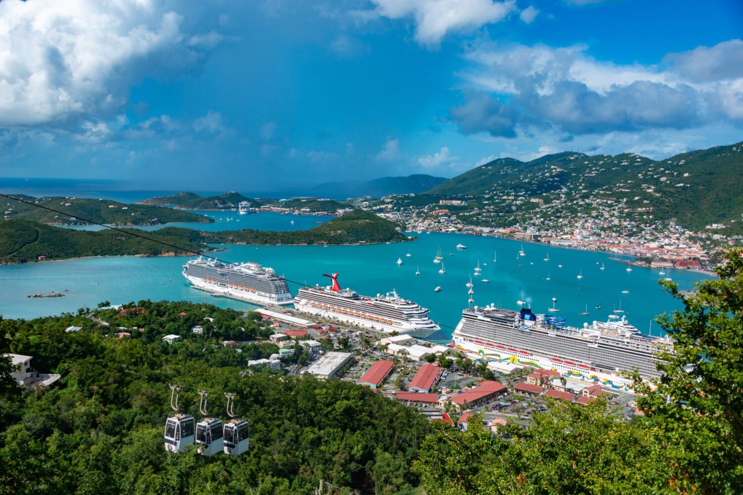 Charlotte Amalie harbour, St. Thomas, seen from the hillside Charlotte Amalie harbour, St. Thomas, seen from the hillside